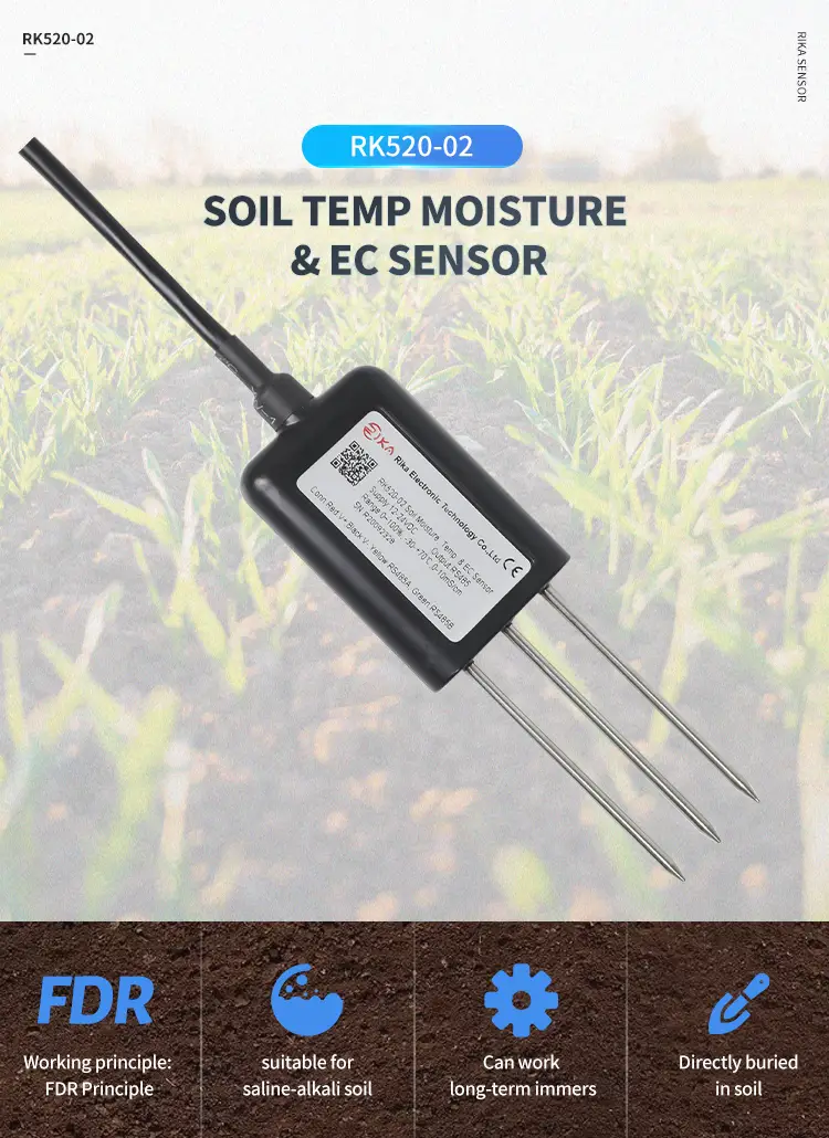 RK520-02 Soil Moisture Sensor, Temperature Probe& EC Sensor 14