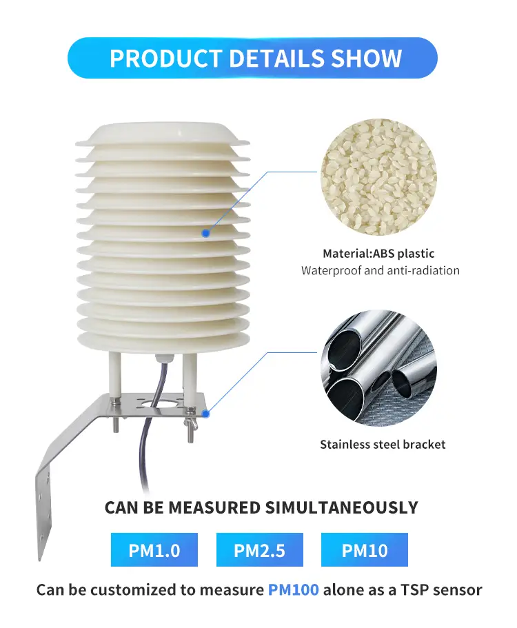 RK300-02B Outdoor Dust Concentration Sensor, PM1.0 PM2.5 PM10 Sensor 18