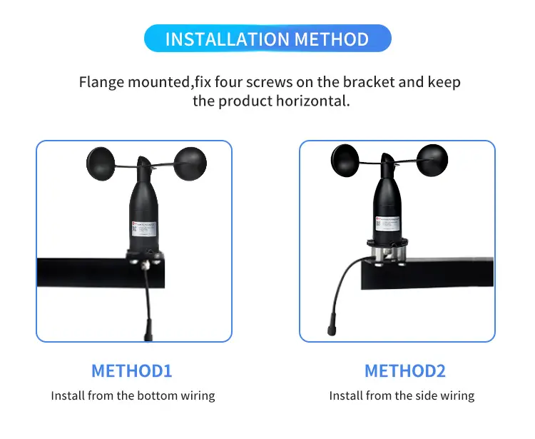 RK100-01 Metal Wind Speed Sensor Cup Anemometer 18