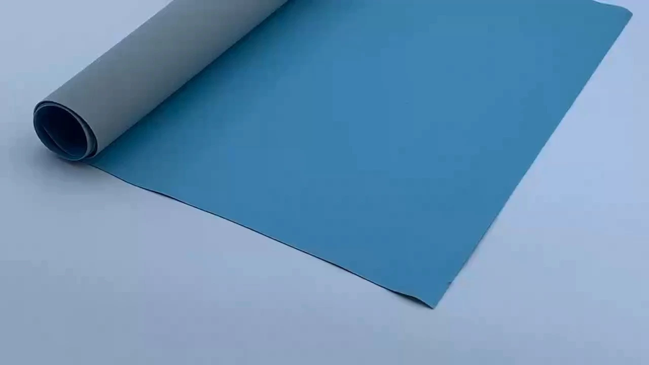 قماش PVC متين باللون الأزرق الرمادي 1
