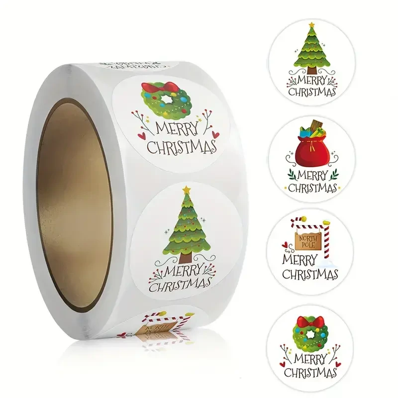 christmas label roll vinyl stickers waterproof printing paper 1