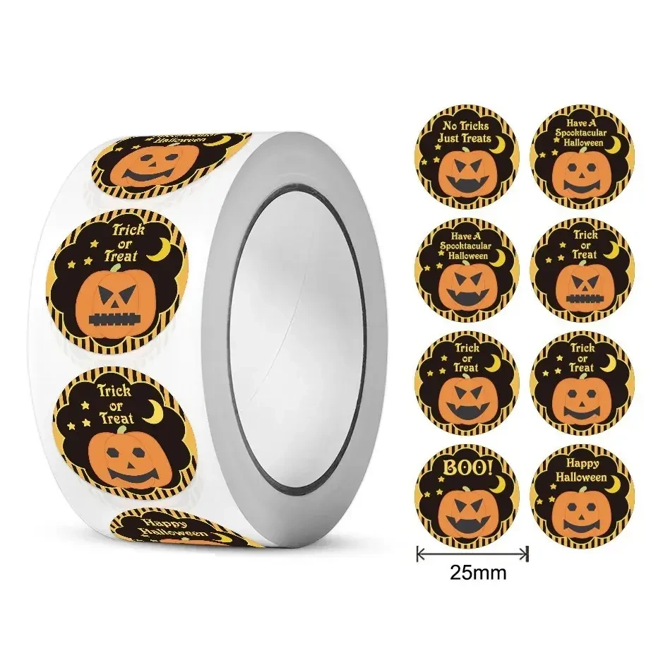 Etiquetas redondas personalizadas con el logotipo de la empresa para Navidad y Halloween 1
