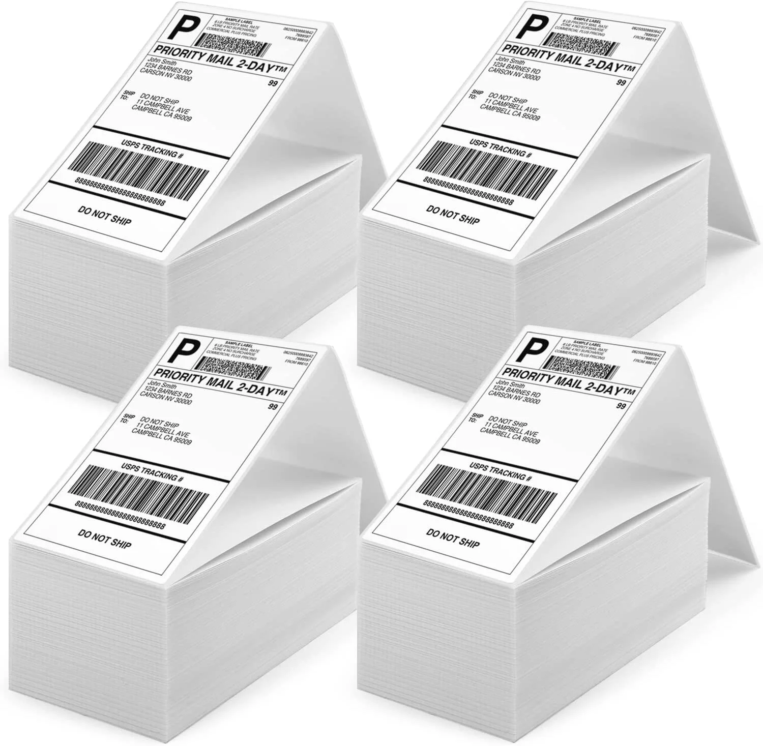 Rollos de etiquetas de envío plegadas en abanico, etiquetas térmicas directas, etiqueta adhesiva de código de barras impermeable de 4 ″ x6 ″ cerca de mí 1
