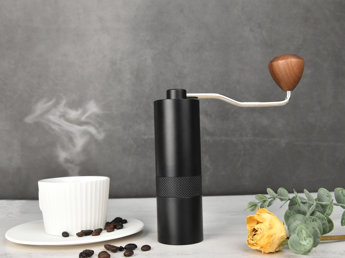 RL-5101 Silver Manual Coffee Grinder Ground Coffee by Hand Portable Handmade Grinder Aluminum Alloy 1