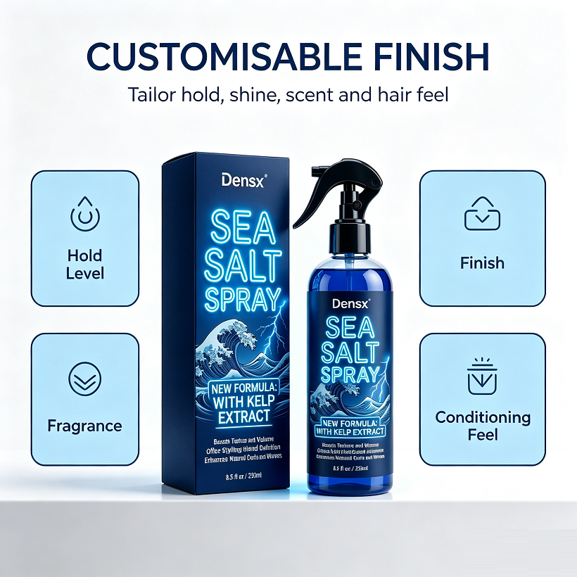 Spray de cabelo com sal marinho e ervas de marca própria 4