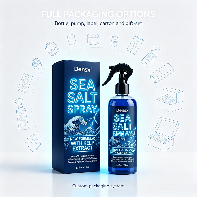 Spray de cabelo com sal marinho e ervas de marca própria 2