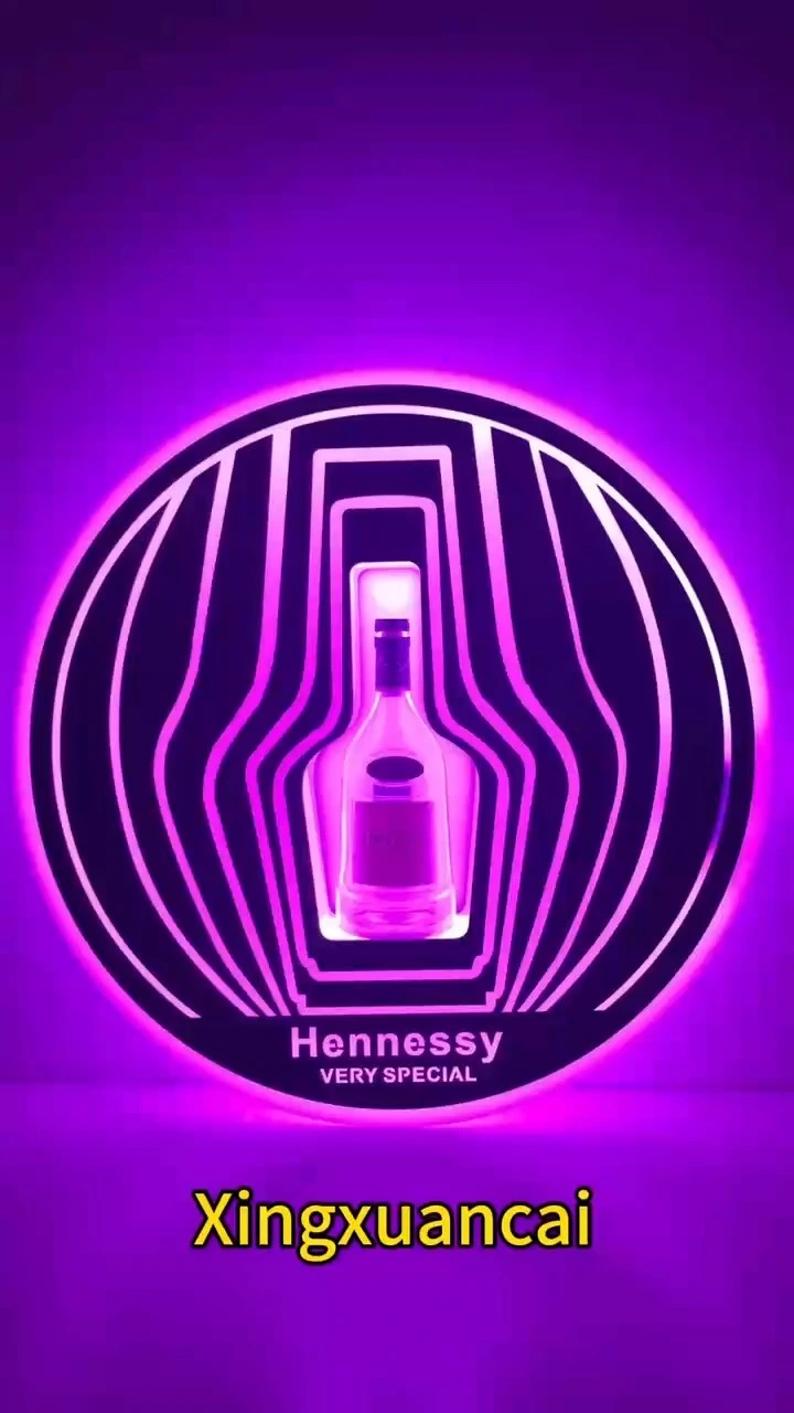 โลโก้ Hennessy Round กำหนดเองสีเต็มขวด LED Glorifier สำหรับไนท์คลับ-1739249772740205 1