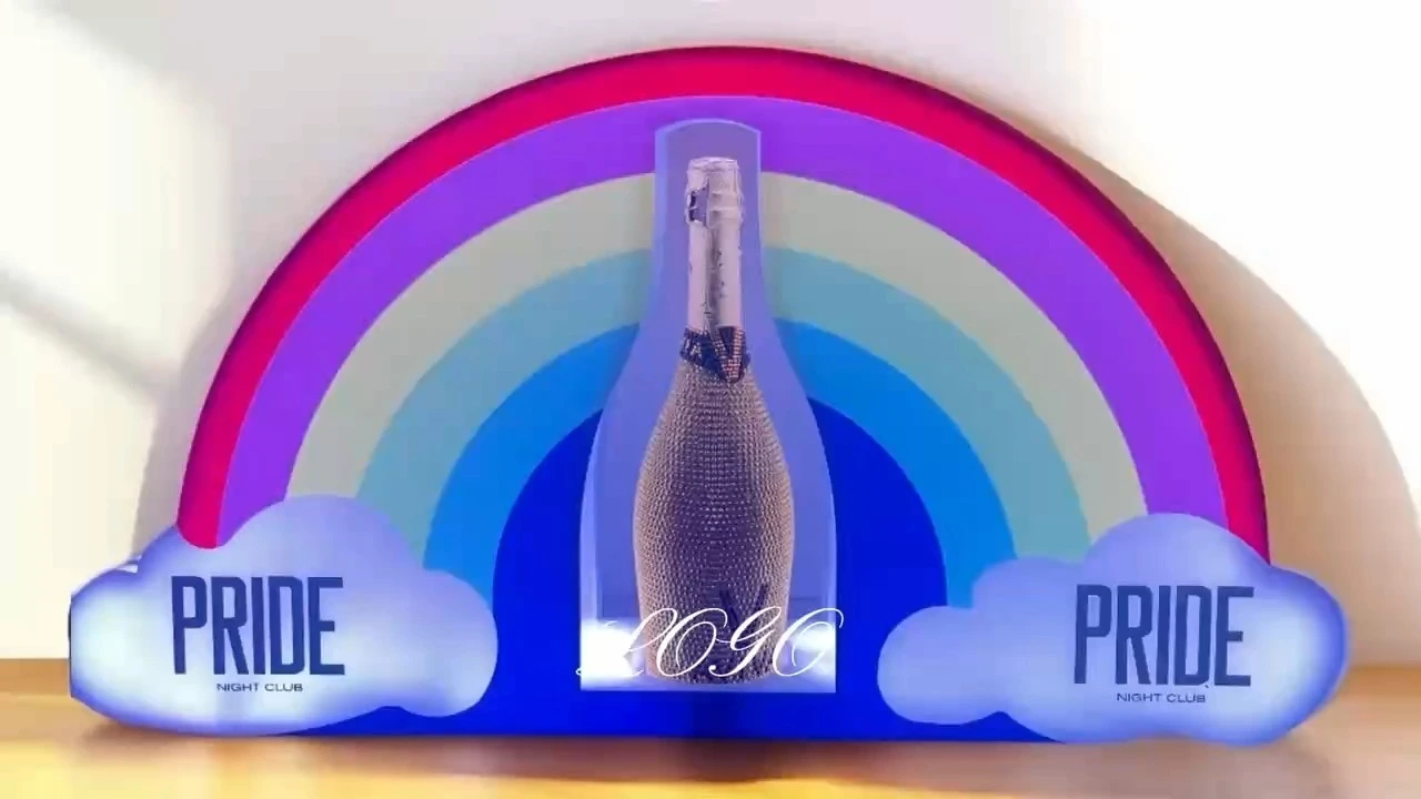 Cloud Shape Customized Logo Full Color Led Bottle Glorifier For Nightclub 1