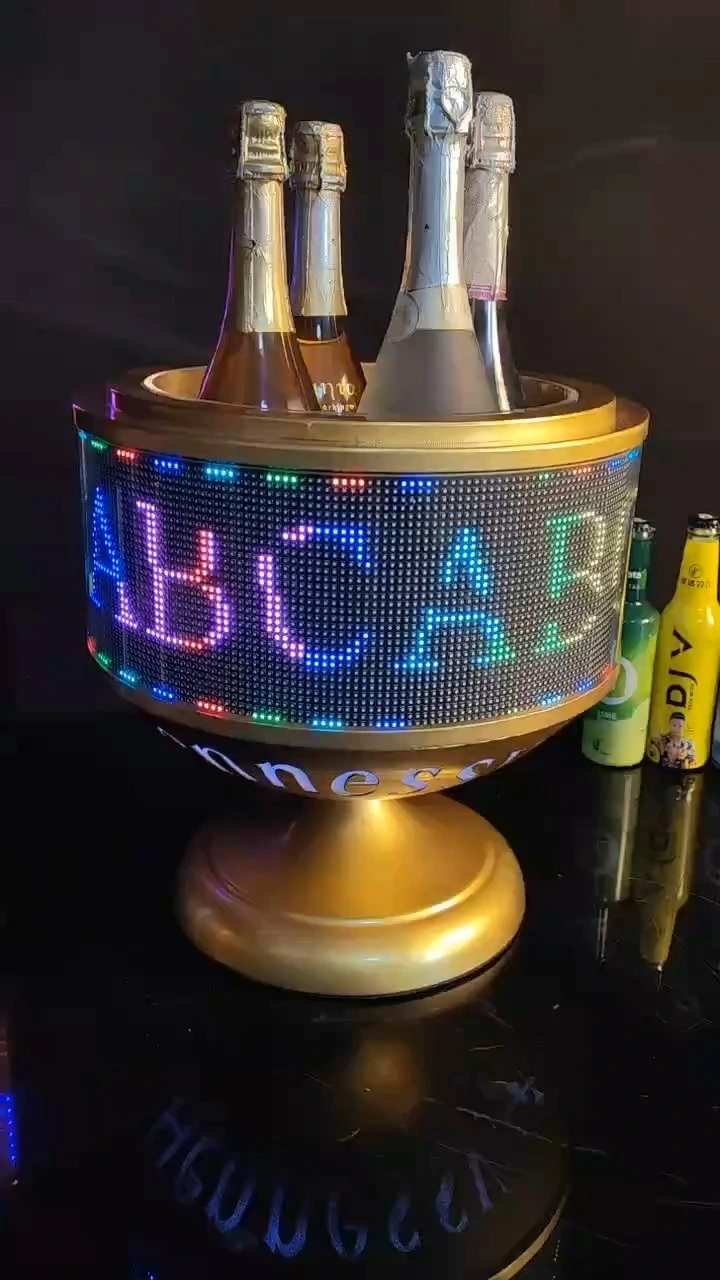 Pantalla digital Hennessy Round Logotipo personalizado CUBO DE ICE LED COLOR COLOR para club nocturno 1