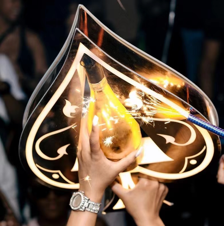Full Color LED Acrylic Ace of Spade Champagne Bottle Presenter For Nightclub-1740640639597327 6
