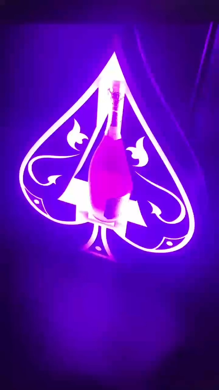 Full Color LED Acrylic Ace of Spade Champagne Bottle Presenter For Nightclub-1740640639597327 1