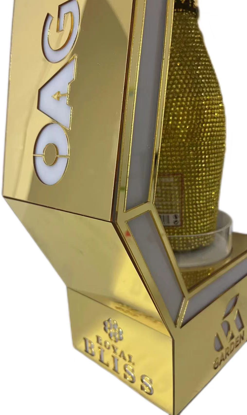 Xingxuancai Custom LED Bottle Presenter Rechargeable Gold Mirror Acrylic 7-Color LED Effects For Nightclub-1740654239412989 9