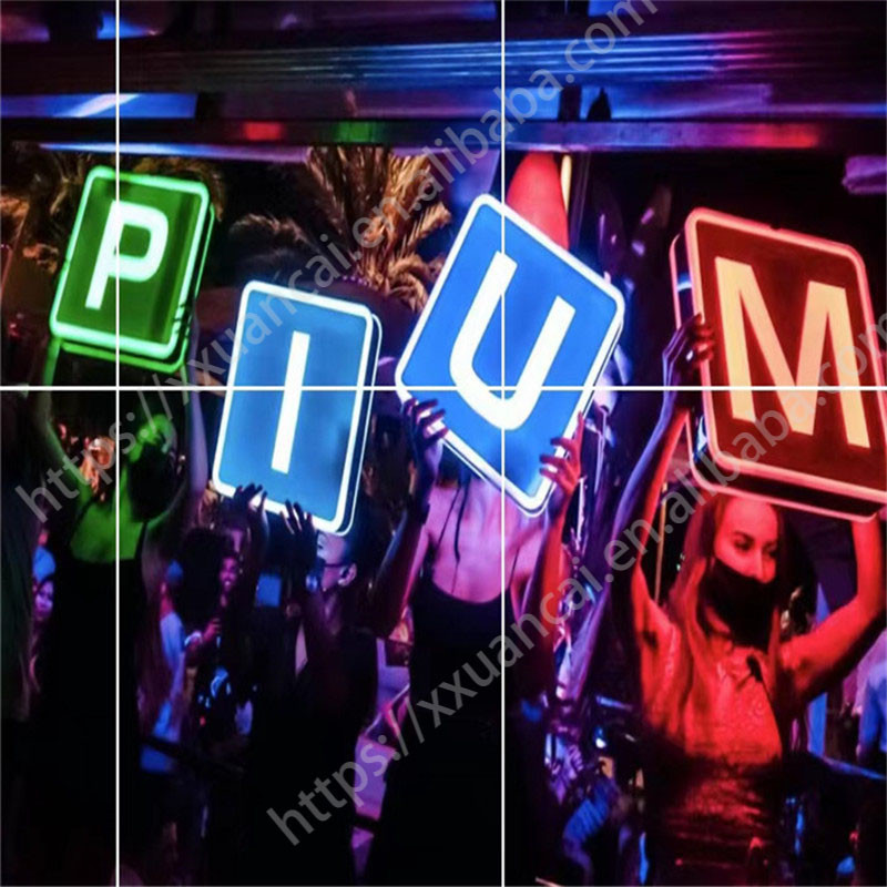 Scatola luminosa LED RGB ricaricabile personalizzabile per locali notturni 2