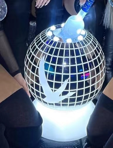 Ball Shape RGB Rechargeable LED Grey Goose Vodka Bottle Presenter For Nightclub 5