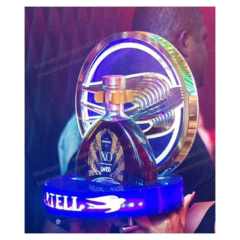 RGB Rechargeable LED Acrylic Martell Brand Bottle Presenter For Nightclub 1