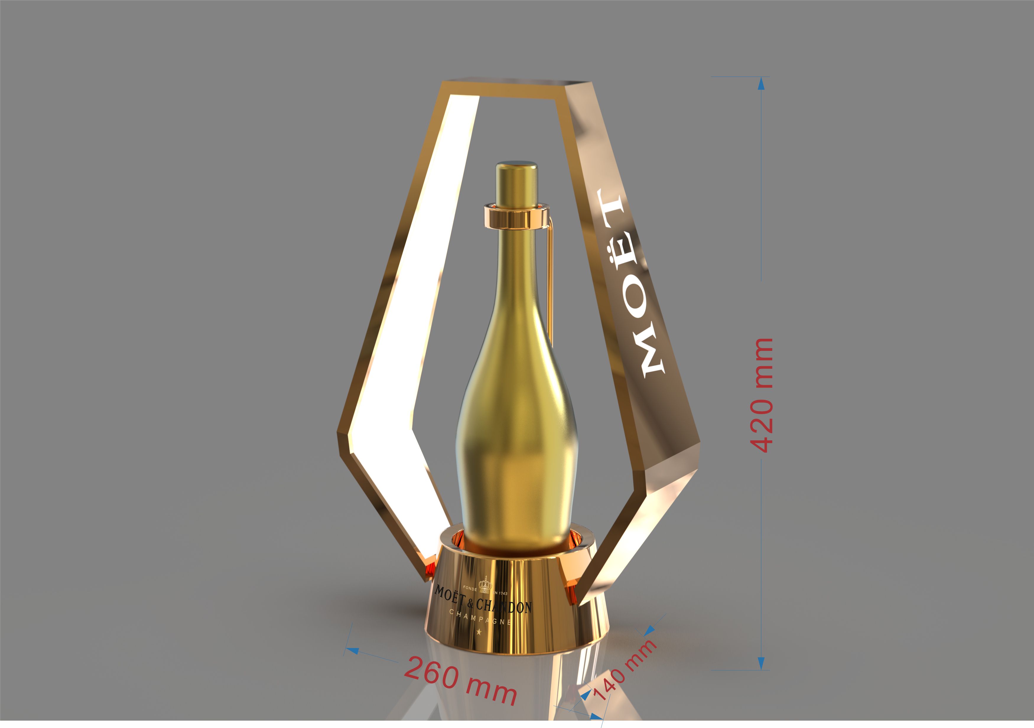 Rechargeable RGB moet <000000> chandon Champagne Led Bottle Present For Nightclub 9