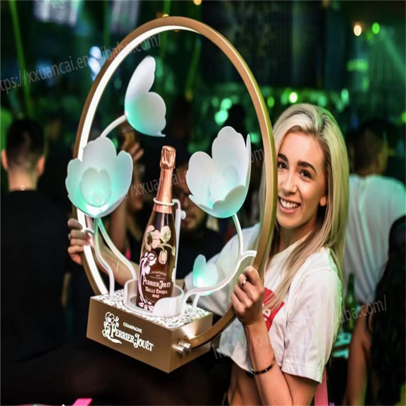 カスタマイズされたロゴフルカラーLEDナイトクラブ用のPerrier-Jouetシャンパンボトルプレゼンター1 1