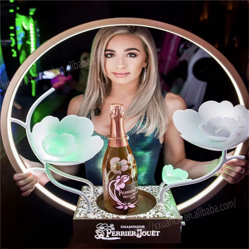 カスタマイズされたロゴフルカラーLEDナイトクラブ用のPerrier-Jouetシャンパンボトルプレゼンター1 4