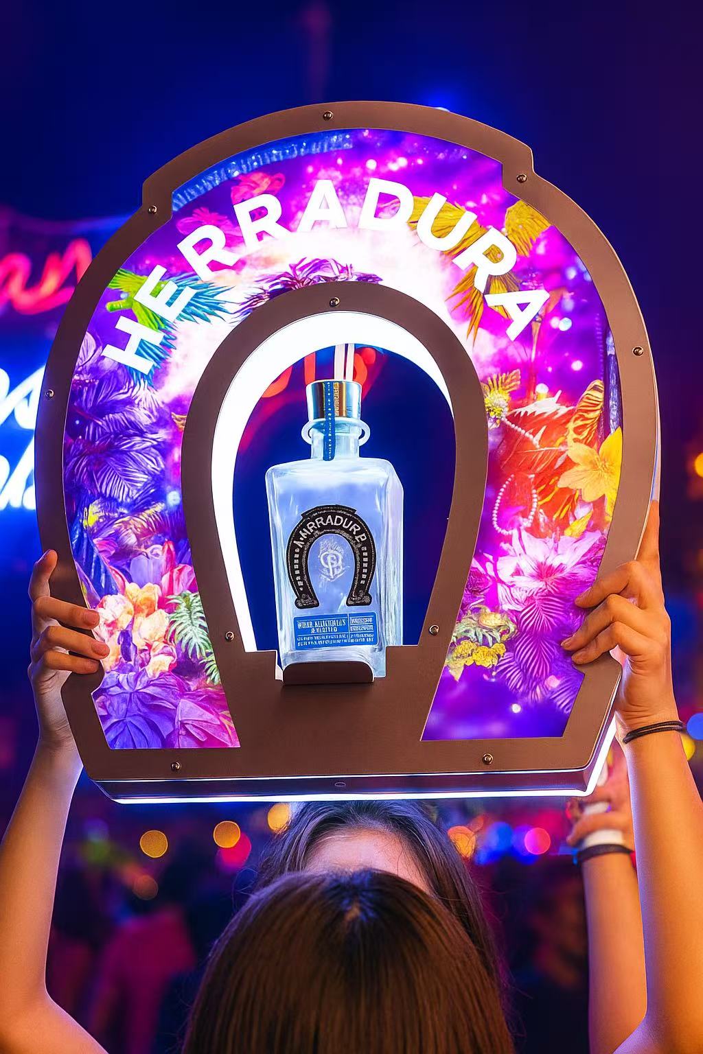Herradura フルカラー LED アクリル製 メタルシャンパンボトルプレゼンター ナイトクラブ用 3