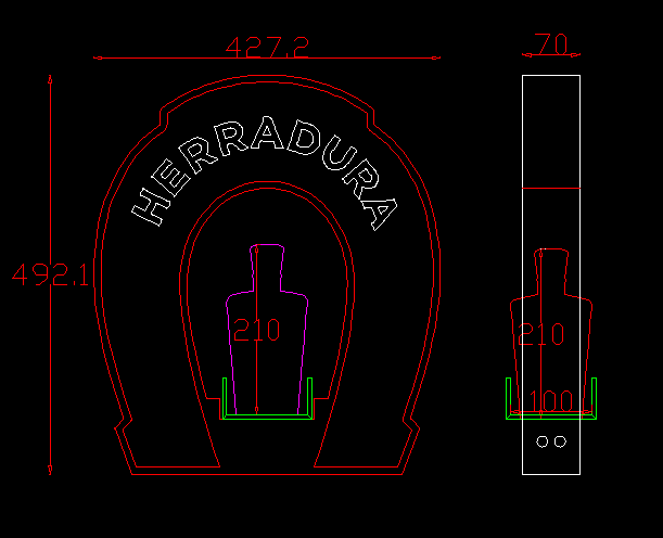 Herradura フルカラー LED アクリル製 メタルシャンパンボトルプレゼンター ナイトクラブ用 10