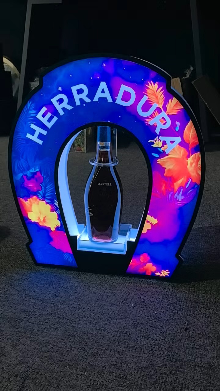 Herradura フルカラー LED アクリル製 メタルシャンパンボトルプレゼンター ナイトクラブ用 1