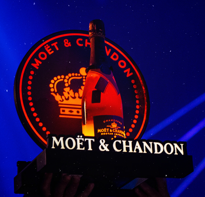 Mai Gabatar da Kwalbar Moet &amp; Chandon RGB LED Metal Champange Don Dakin Dare 1