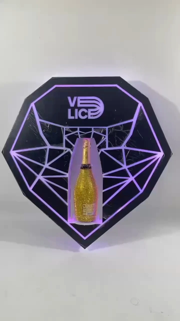 Customized Logo Full Color LED Acrylic Black Card Champagne Bottle Presenter For Nightclub-1776080560456730 1