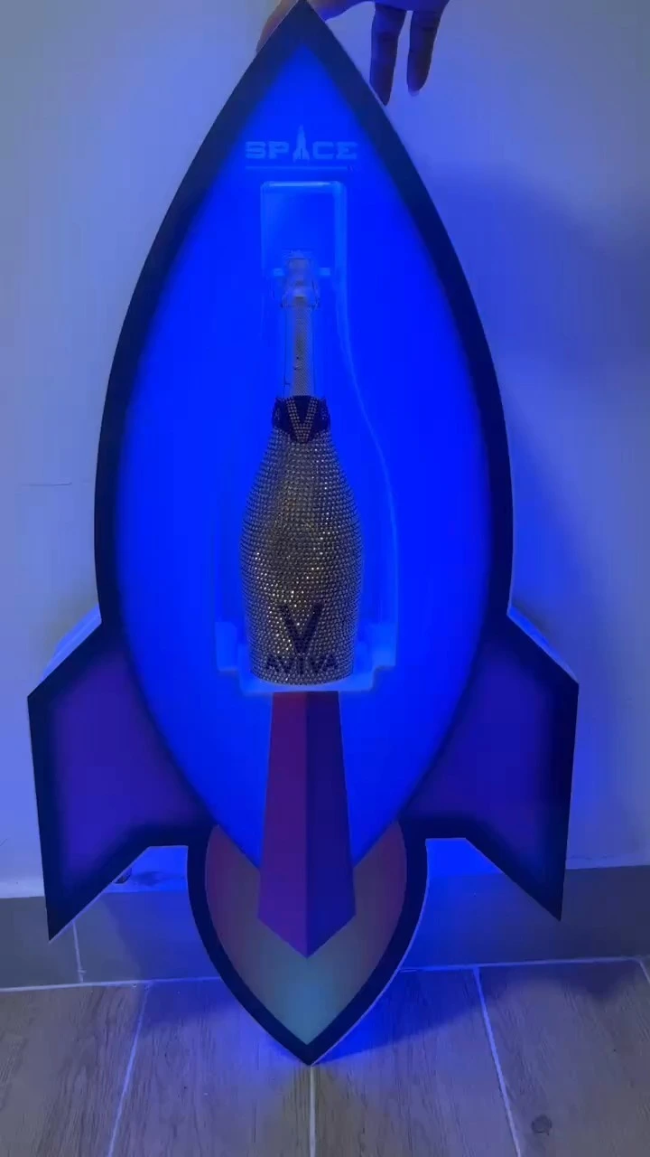 Customized Logo Full Color LED Acrylic Black Card Champagne Bottle Presenter For Nightclub-1776166278325489 1