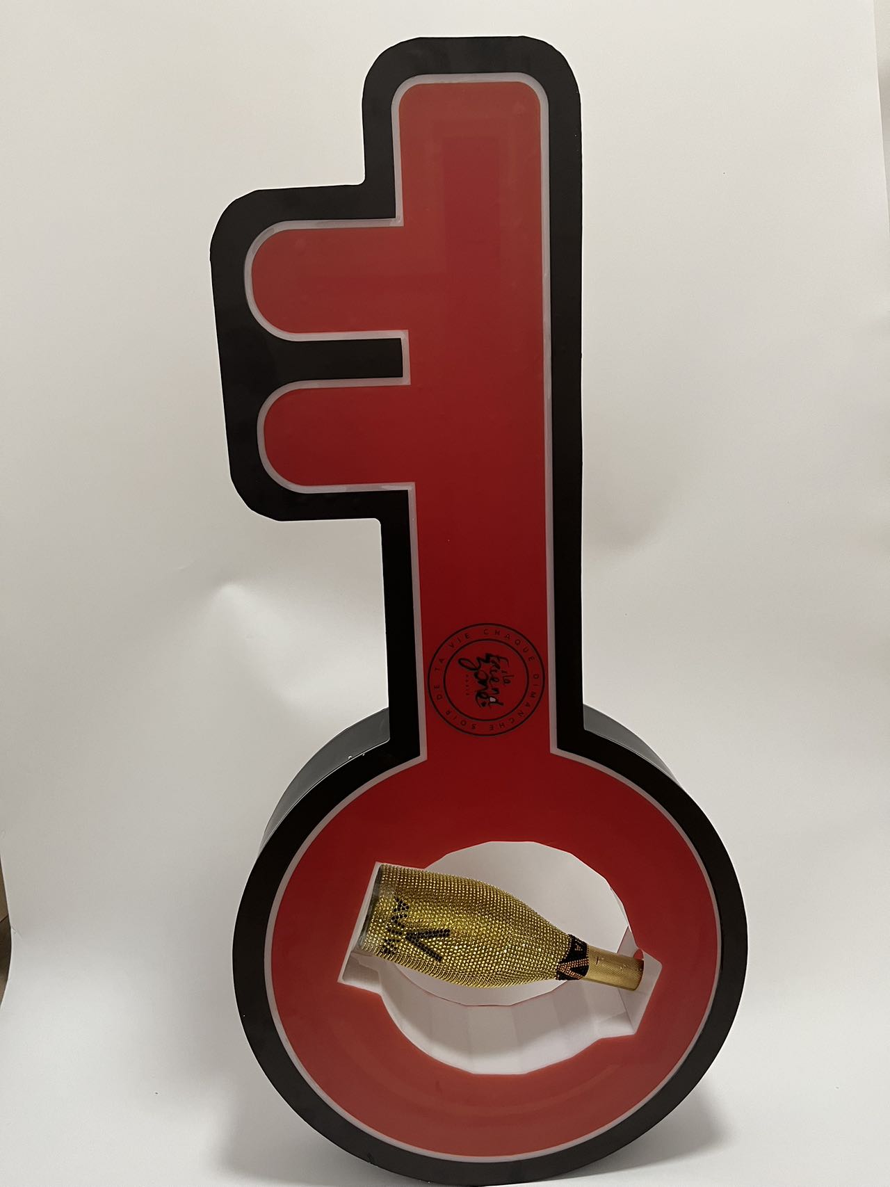 Presentador de botellas de champán de acrílico negro con LED LED a todo color y logotipo personalizado para discoteca - 1776338064939607 6