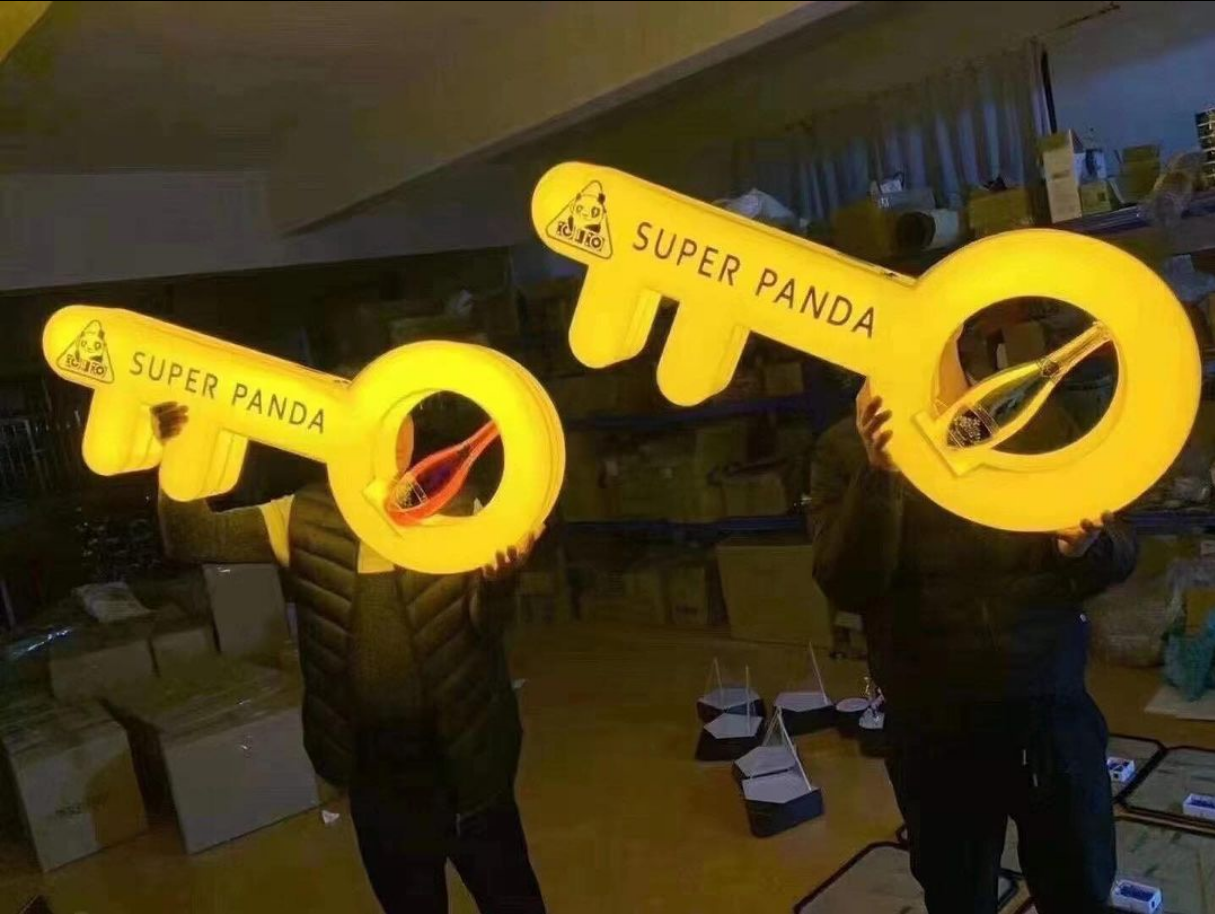 Presentador de botellas de champán de acrílico negro con LED LED a todo color y logotipo personalizado para discoteca - 1776338064939607 8