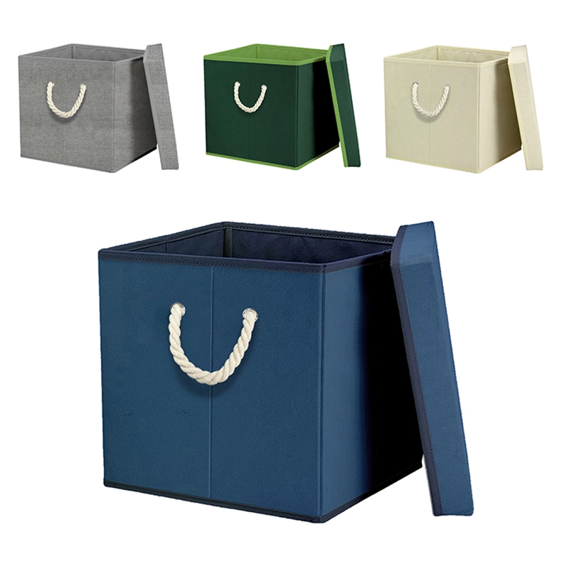 Blue fabric storage boxes 1