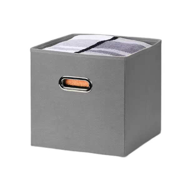 Duoyou Storage Белые тканевые ящики для хранения. Тканевый ящик с металлической ручкой. Белые тканевые ящики для хранения. Сделано в Китае. 2