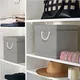 Duoyou Storage штабелируемые тканевые ящики для хранения, серые складные ящики из льняной ткани по хорошей цене 7