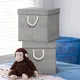 Duoyou Storage штабелируемые тканевые ящики для хранения, серые складные ящики из льняной ткани по хорошей цене 8