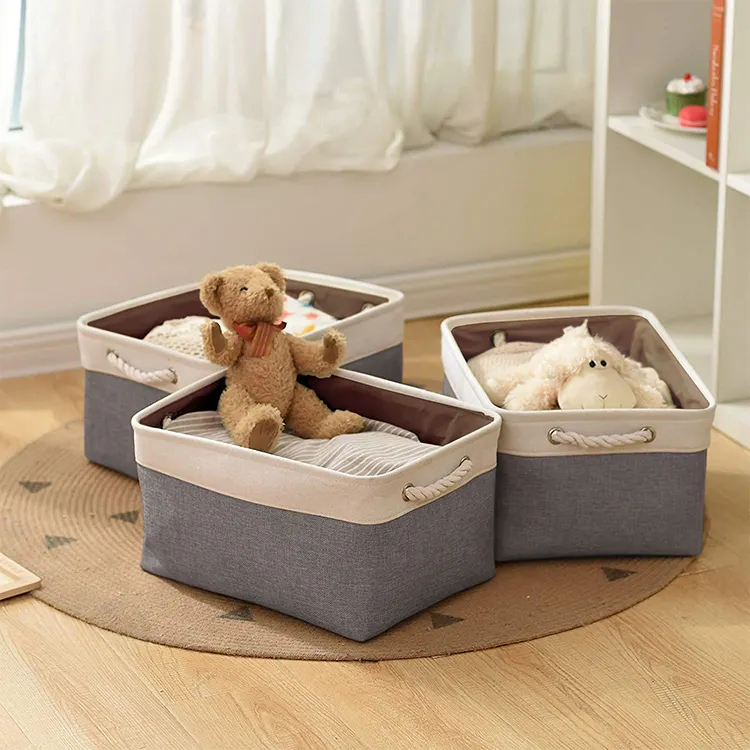 Складной контейнер для хранения Duoyou Storage Navy из льняной ткани и ЭВА, новое поступление 4
