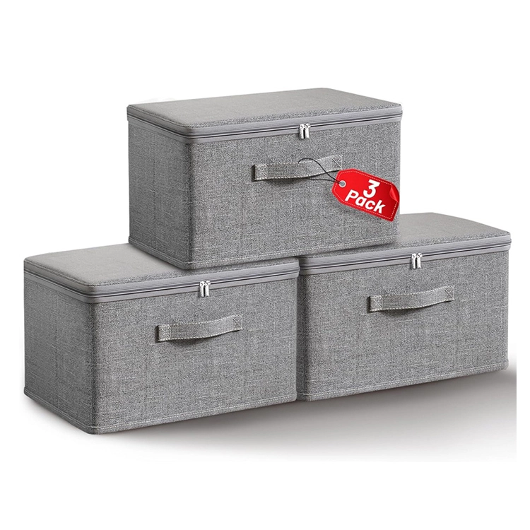 Collapsible Waterproof Fabric Clothes Storage Box Foldable Organizer with Handles for Home Closet Shelf Organization 1