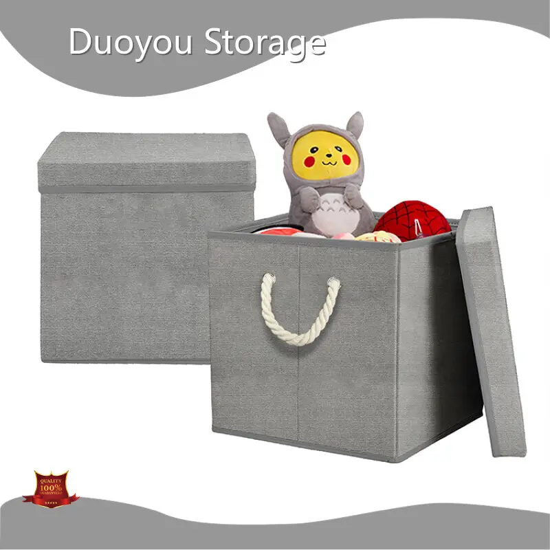 Duoyou Storage штабелируемые тканевые ящики для хранения, серые складные ящики из льняной ткани по хорошей цене 1