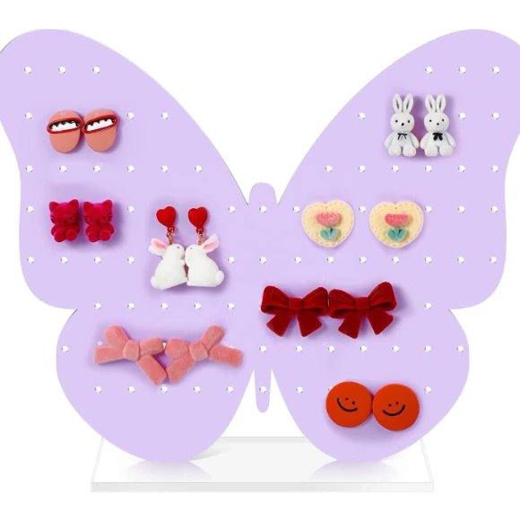 Estante de acrílico del soporte de exhibición del pendiente de la mariposa organiza el estante de la joyería 1