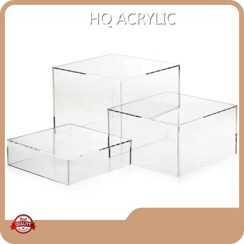 Display Risers Acrylic Set of 3 Display Stand with Hollow Bottoms by HQ ACRYLIC 1