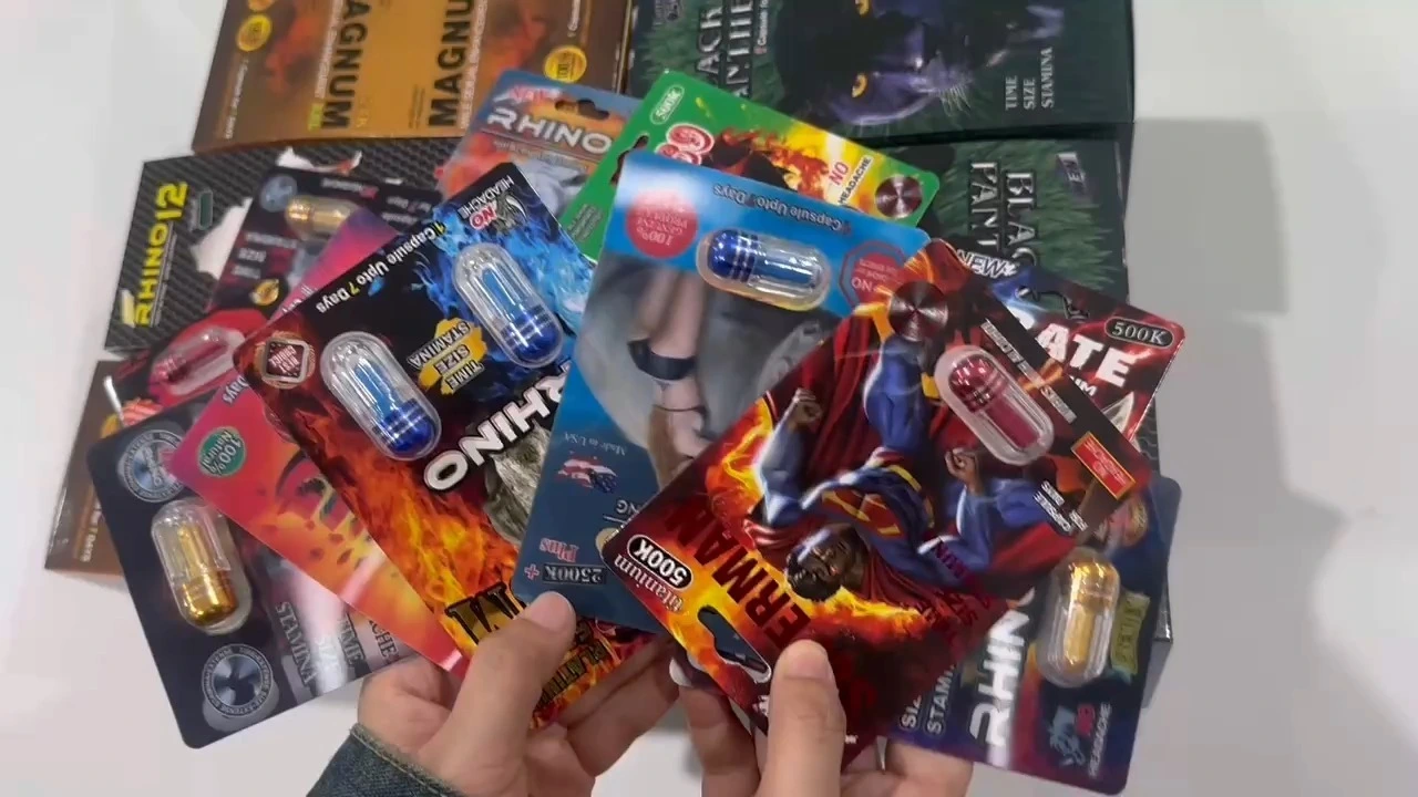 Groothandel OEM 3D Rhino Card Sex Capsules Papieren Doos Verpakkingsfabriek 1