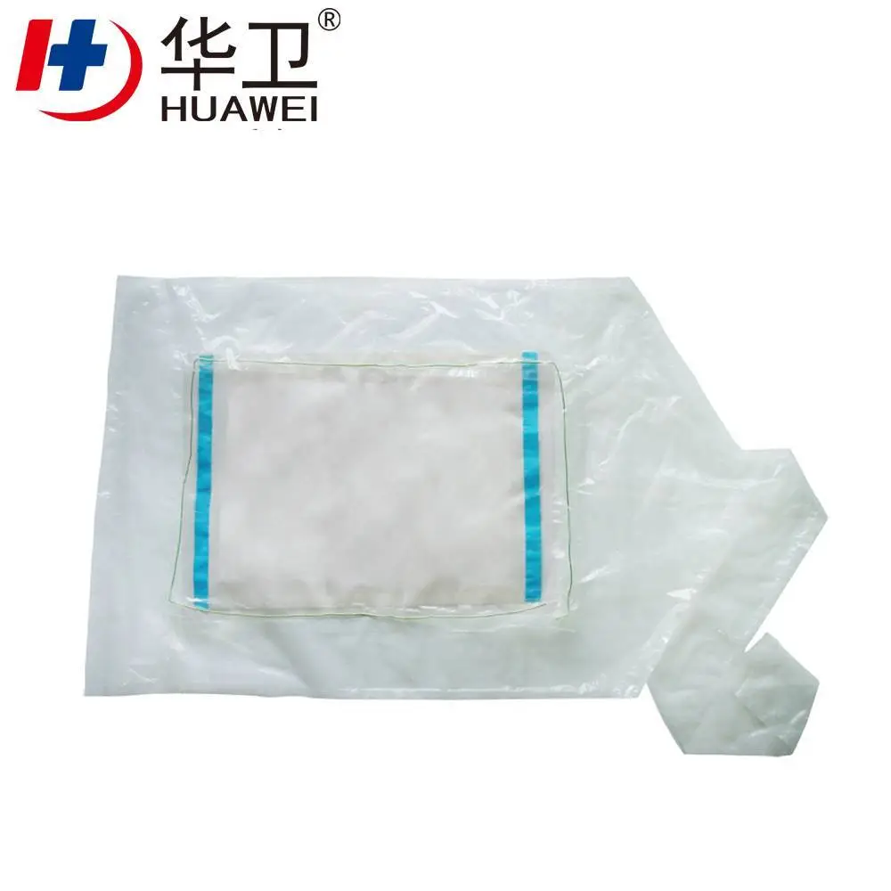 PU Adhesive Incise Dressing Drape With Four Side Connection Wastage Collection Bag 1