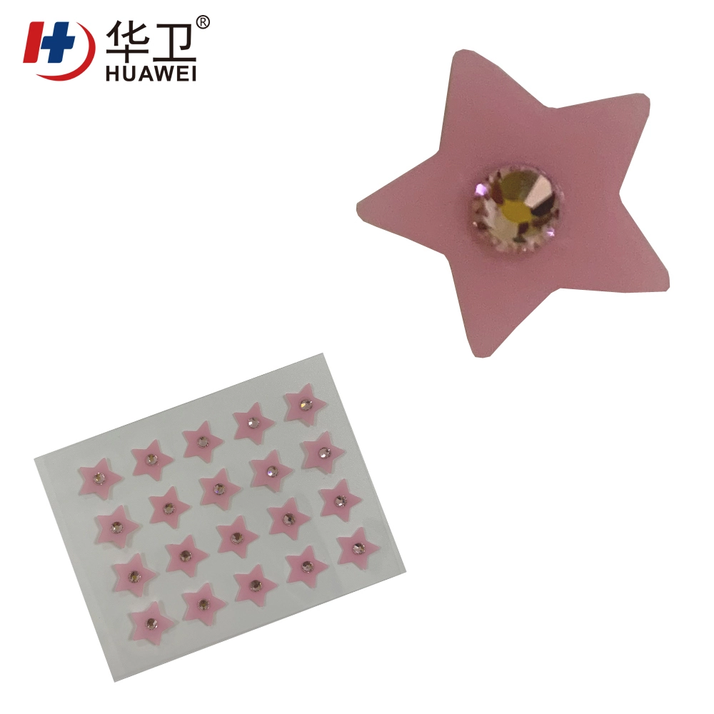 Cover and treat acne, acne patch/Pink five-pointed star acne patch set with artificial diamond 1