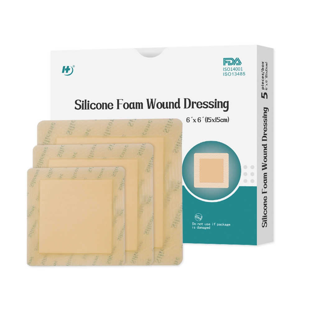 Adhesive antimicrobial foam dressing ulcer prevention and treatment 5mm thickness silicone foam wound dressing 1