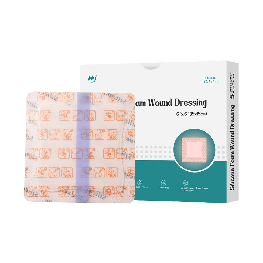 Medical Wound Care High Absorbent Adhesive Silicone Foam Dressing 1