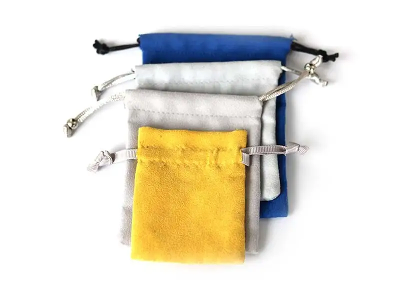Custom Wholesale Faux Suede Pouch Jewellery Packaging 1