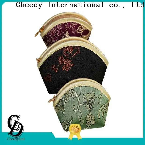 Cheedy brocade drawstring jewelry bag with pockets suppliers for ring 1