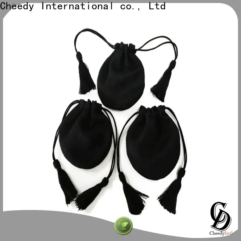 Cheedy packaging white velvet pouch factory for necklace 1