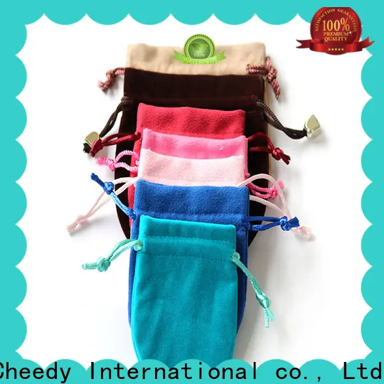 Cheedy jewellery velvet bags with logo supply for necklace 1