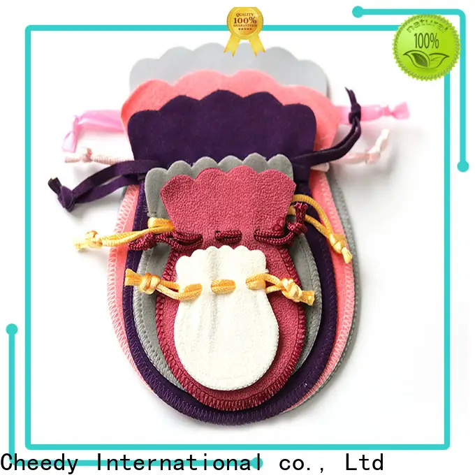 Cheedy High-quality velvet jewelry bags with logo for business for ring 1