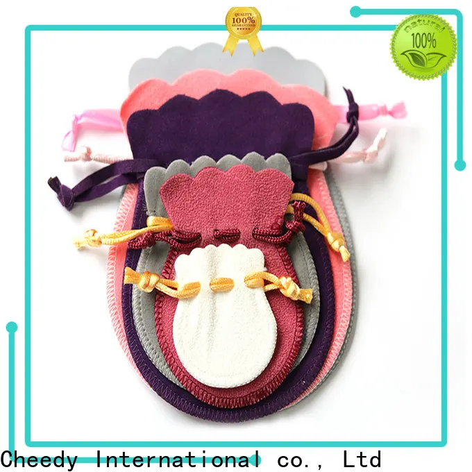 Cheedy High-quality velvet jewelry bags with logo for business for ring 1